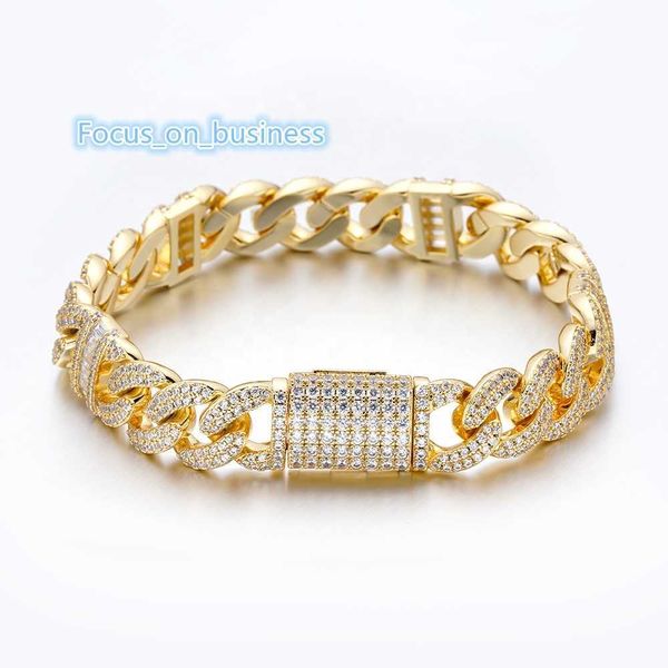 Männer Mode Urban Jewelry Punk Pave Baguette Diamant Czz Cuban Link Armband für Geschenk