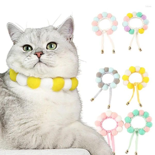 Collari per cani colletti gatto intrecciata a mano pom palla da pompa graziosa collana dolce cinghia sciarpa accessori per cinghia