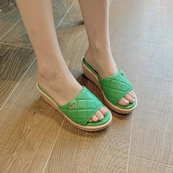 Scarpe per scarpe da abbigliamento pantofole sandali a cuneo estate donna designer bianco scivolo neri tacchi alti donne zeppe sandalia de mujer