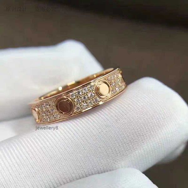 Anello stellato anelli anelli designer per chiodi per donna in acciaio in acciaio rosa in oro rosa placcato con diamante completo per anelli da uomo regalo di fidanzamento del matrimonio 4 5 6mm mulul