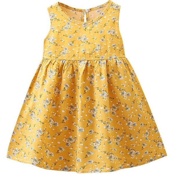 Sommer Baby Mädchen Kleidung Kleinkind Kind schöne Cartoon Muster Kleid ärmellose Weste Baumwolle Prinzessin Kleid Mädchen Kleidung Outfits