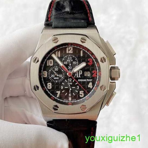 AP Brand Wristwatch Royal Oak Offshore Series Limited Edition Red Inverted Time Standard Automatische mechanische Herren Uhr 26133st Precision Stahl 48mm