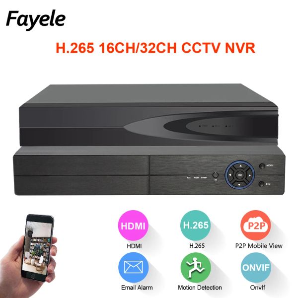 Kaydedici CCTV HD IP 1080P 5MP 16CH NVR 4K 8MP 32CH NVR Gözetim Ağı Video Kaydedici P2P Mobil Görünüm Hareket Algılama P6SLITE