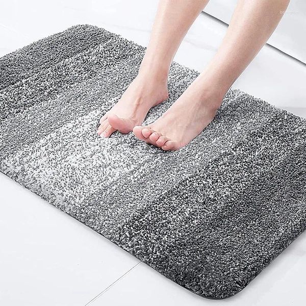Tapetes de tapete de microfibra de microfibra espessada tapete absorvente para a porta do banheiro piso de piso de cozinha sem deslizamento
