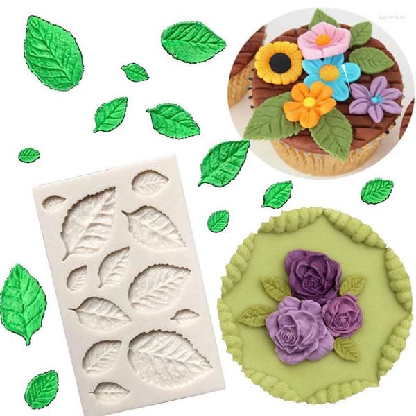 Moldes de cozimento 1 Silicone Chocolate Tree Folhas Forma FONDANT MOLD Home Diy Cake Decor Mold