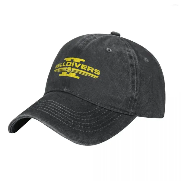 Ball Caps Helldivers SciFi Video Oyunu Beyzbol Vintage Sıkıntılı Denim Meapear Unisex Açık Yaz Şapkaları Cap