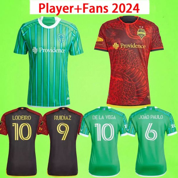 2024 2025 Jerseys de futebol de futebol Camisa de futebol de jogador de fãs 23 24 25 homens Kit Kit Ruidiaz de la Vega Morris Joao Paulo Roldan Leo Chu