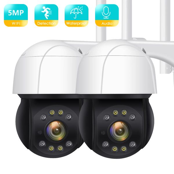 Kameralar 5MP PTZ Kamera Açık 1080p 4x Dijital Zoom Hızlı Kubbe Kamera 2MP WiFi Güvenlik CCTV AI İnsaniid Algılama Kablosuz IP Kamera