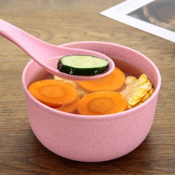 2pcs/Set Bowl Wheat Stroh Stroh Umweltschutz Bowl Haushalte Reis Salat Noodle Eco Friendly Tischware