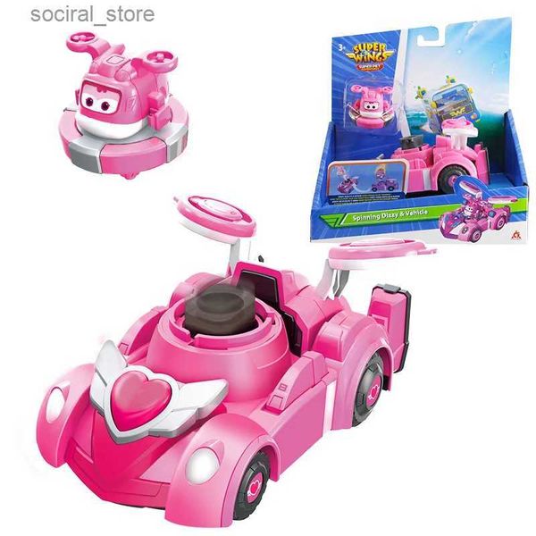 Action Toy Figures Super Wings Sinning Drizzy Vehicle 2 - IN -1 rotazione o modalità veicolo Pulsante Premere Pop out Anime Battle Battle Kids Toy Gift L240402