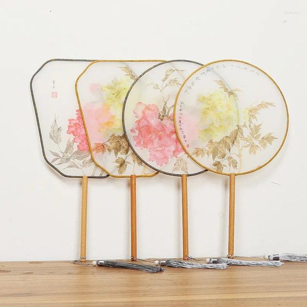 Figurine decorative 1pcs in stile cinese Handle classico Fan Fan traslucido Craft Craft Cosplay Hanfu Regalo Accessori