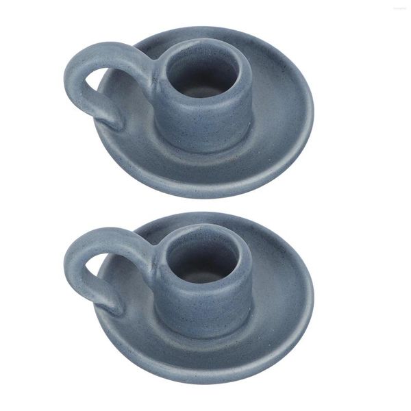 Candele 2 PC Luci da tè Luci da tè Porta in ceramica Decorativo Candele Desktop Candlestick Party Bracket PO PROP SURISITE PER WEDERE