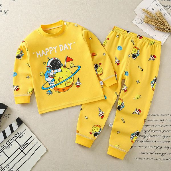 Kinder Kind geborene Baby PJS Jungen Mädchen Langarm Cartoon Tops Hosen Nachtwäsche Pyjama Teen Boy Nachtkleidung 240325