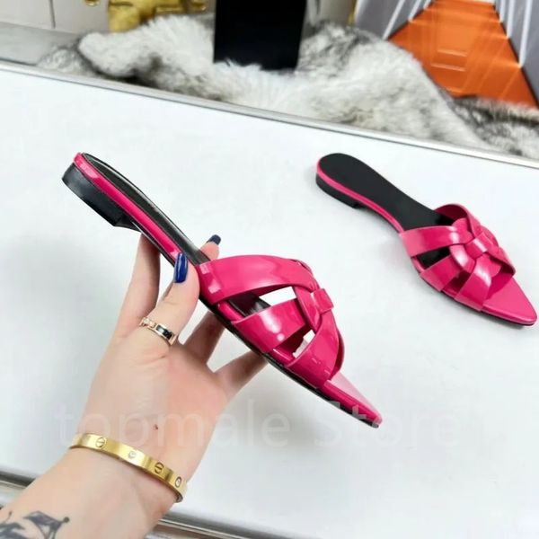 Luxus -Designerinnen Frauen speicherte Hausschuhe Sommer Flat Casual Sandals Hotel Komfort Weiche Drag Beach Resort Flat Lederschuhe