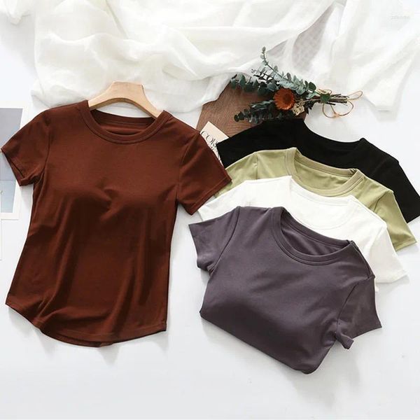 Camisa de sono irregular de roupas de dormir feminina para mulheres de algodão modal de manga curta