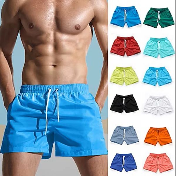 Herrenbrett Shorts Schwimmshorts Schwimmstämme Draw String Elastic Taille Design Schnell trockener Sport kurzer täglicher Strand Streetwear Casual 240402