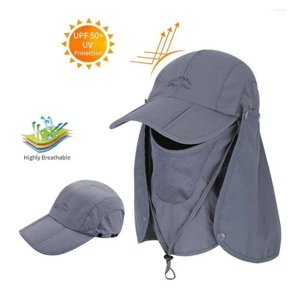 Boinas 10 PCs Sun Caps UV 50 Chapéus de proteção com capa de aba de pescoço para ciclismo Caminhão de pesca Hunting ao ar livre viagens ao ar livre