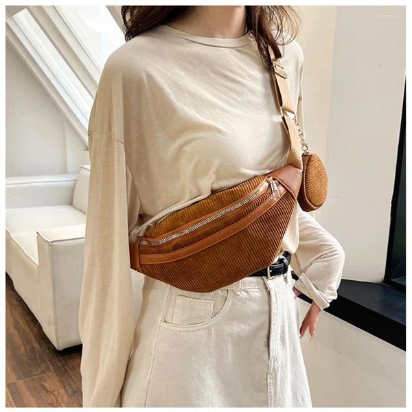 Bel çantaları kadınlar için küçük kadife göbek çantası kadın omuz crossbody göğüs hip çuval kız fanny paket kemer serseri torbası muz