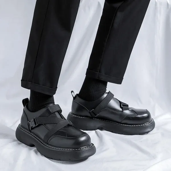 Повседневная обувь британские деловые мужчины кожаные роскошные дизайнерские обувь обувь весенняя осенняя высота увеличивает модные свадебные лоферы
