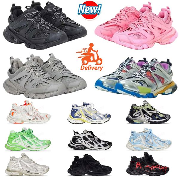 2024 New Runner 7.0 Kleiderschuhe Graffiti Orange Schwarz Burgunder Leder grau hellviolett neon gelbe weiße Luxusmarke Frauen Männer Runnern Sneakers Trainer Trainer