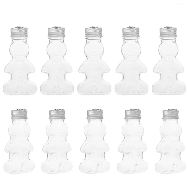 Vazo 10 adet Noel şişe ağaçları dekor içme şişeleri sevimli meyve suyu besleme süt çayı evcil hayvan sızdırmazlık