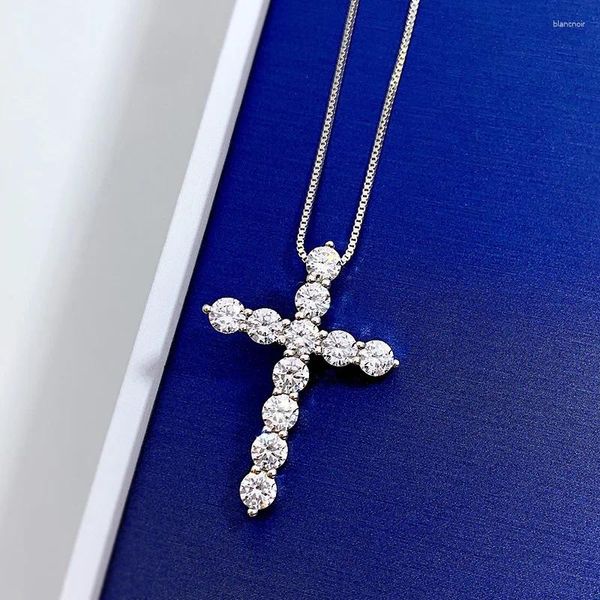 Catene S925 Silver Cross Zircone Necksace Wholesale per il commercio estero europeo e americano