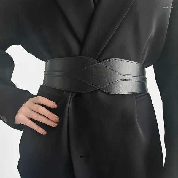 Cinture corsetto elastico a largo cintura in pelle in pelle slimmuring bodband per donna abito da donna vestito decorativo cummerbund cintura in vita