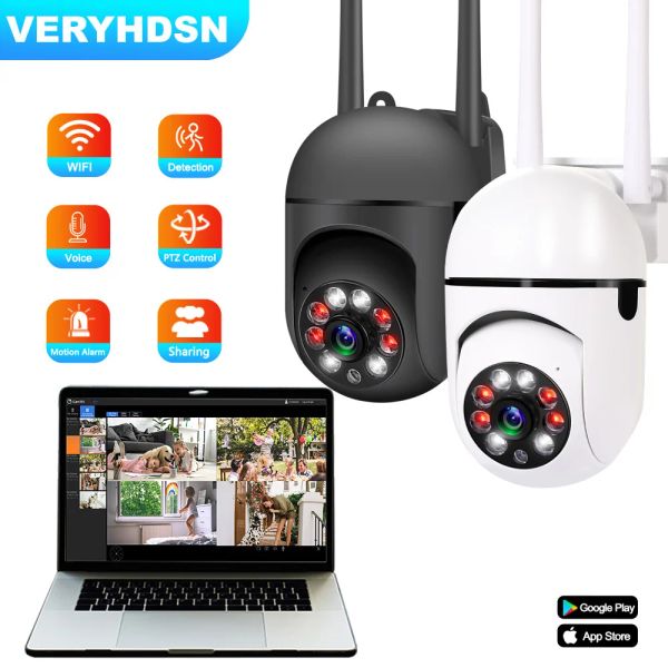 Kameras 5MP -Kameras WiFi Outdoor AI Human Detection CCTV -Überwachungskamera Auto Zwei -Wege Audio Digital Zoom Videoüberwachung Nachtsicht