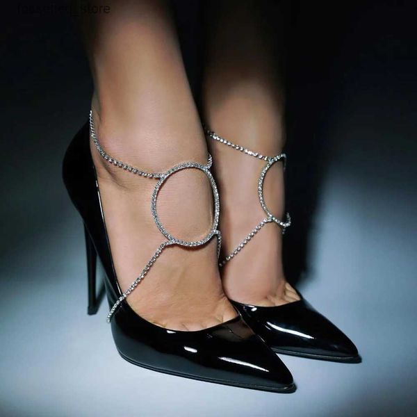 Fußkettchen Tren Circle Knöchel High Heel Accessoires Bijoux Femme Crystal Sachlets Fußkettenschmuck für Frauen Sandalen Schuhkette L46