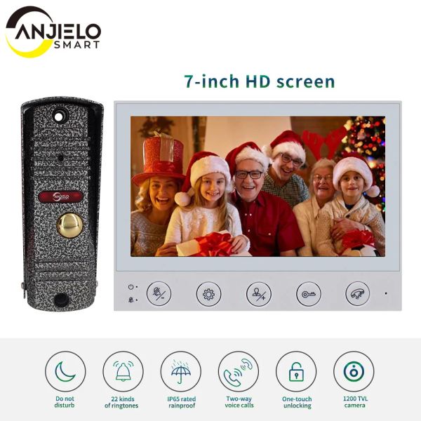 Intercom Anjielosmart Video Intercom Security Intercom 1200TVL Camera HD Video Porta Telefono Visione Night Vision Camera per casa