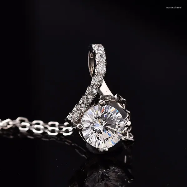 Pendants kkmall mağaza tur 1.00ct d vvs ayçiçeği formu lüks mücevher kız arkadaşı hediye 925 gümüş kolye