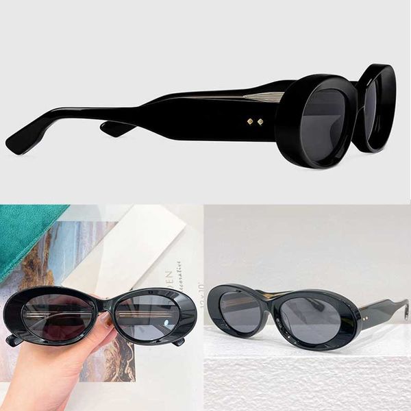 Designer di marchi donne telai ovali occhiali da sole GG1527s Black Acetate Frame Sunghi con due chiodi in metallo sulle gambe protezione UV al 100% Nuove donne lussuosi occhiali