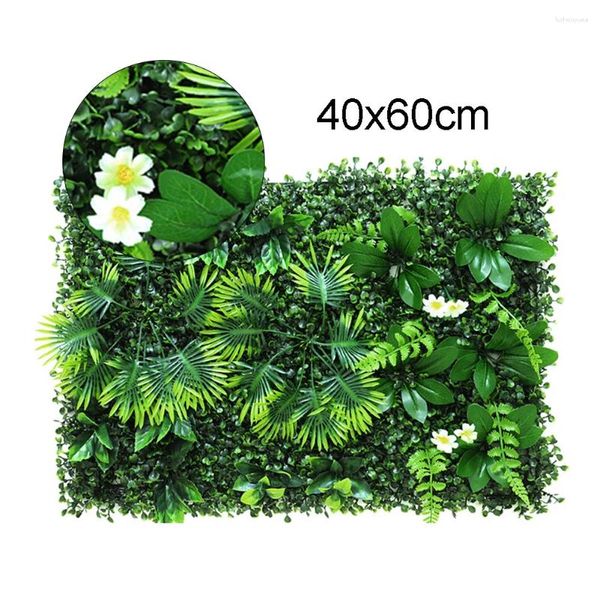 Dekoratif çiçekler 1pc yapay otlak simülasyonu yosun çim çim sahte yeşil çim mat halı hedge tahtası çit 40x60cm