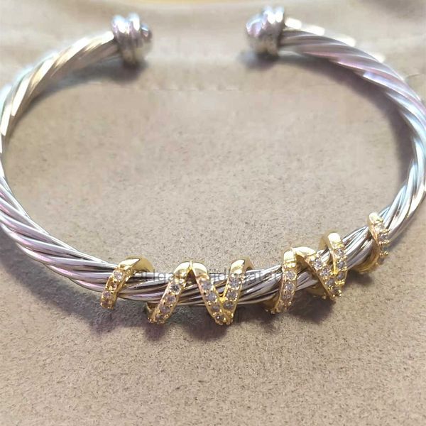 Bangle Womens Amizade Love Designer Bracelet Cuff Gift Silver 18k Gold x Fish Hook Channel Setenting Silver Silver Jewelry Woman Cable 1777