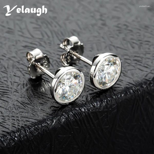 Серьги -грибы yelaugh 1 carat d color moissanite diamond 925 серебро серебряный серебро 18k золота, покрытый женщинами, прекрасные украшения