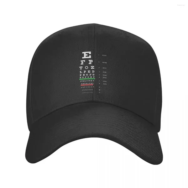 Ballkappen Modetest Snellen Chart Baseball Cap Frauen Männer atmungsaktiven Optiker Optiker Optiker Dad Hut Outdoor Snapback Hüte