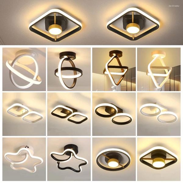 Luzes de teto Lâmpadas modernas da sala de estar LED de corredor lâmpadas planas para luminárias de corredor Integramentos internos