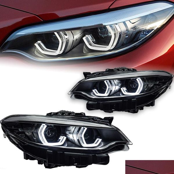 Peças de montagem de luz de carro para f22 2 faróis da série LCI Angel Eye Styling LED LUZES DIA DIA DO DRL DRL DROP DIVERTIMO