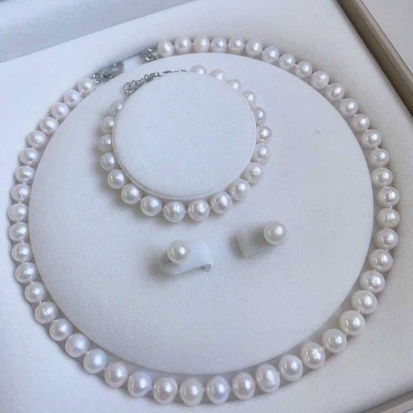 Zhuji in der Nähe rund 8-9 mm natürlicher Süßwasserperlen Halskette Mütter Kette Defekte lose Perle Fertiger Geschenkbox