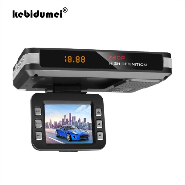 Intercomunicultura 9v24v 2 em 1 radar de carro DVR Detector de radar 6 idiomas Câmera de câmera de vídeo que aciona o fluxo de câmera Detectando o detector de carros de came de traço