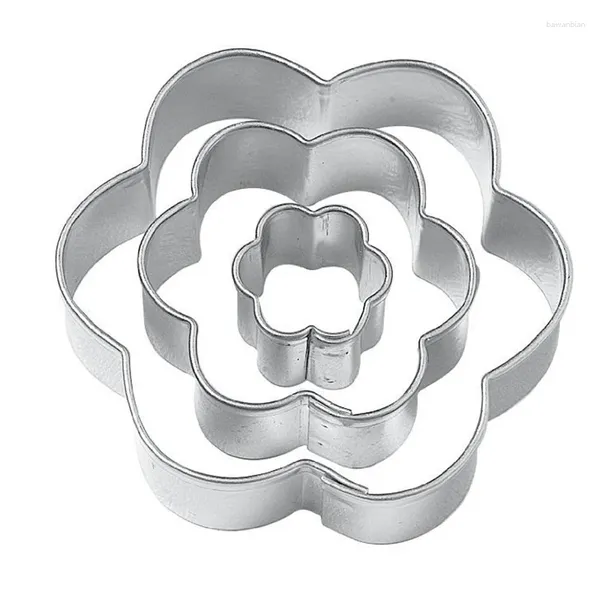 Backformen 3pcs/Set Pflaumenblütenform Metallform Fondantschneider Kekse und Muffins Bastelkuchen -Dekorationswerkzeuge