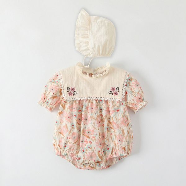 Sommer Rompers Baby Neugeborene Kleidung mit Hut Infant Neugeborenes Strampler Girl Kostüm Overalls Kleidung Overall Kids Bodysuit für Babys Outfit T6Z0##