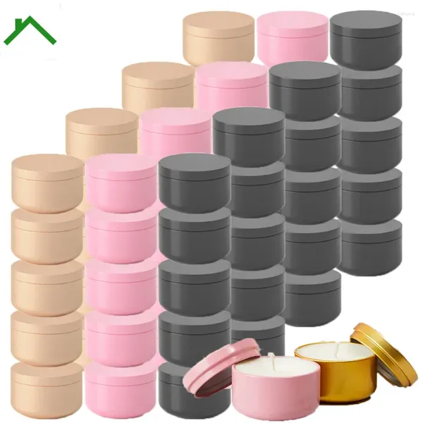 Bottiglie di stoccaggio 30/50/90pcs da 50 ml Conteni in alluminio barattolo di candele in metallo riempibile con cappuccio per rendere la cucina presente