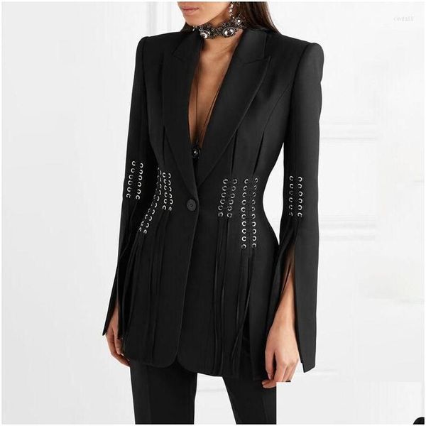Kadın Suitler Blazers Kadın Tasarımcı Ceket Tek Düğmesi Halat Blazer Damla Teslim Giyim Giysileri DHJ6R