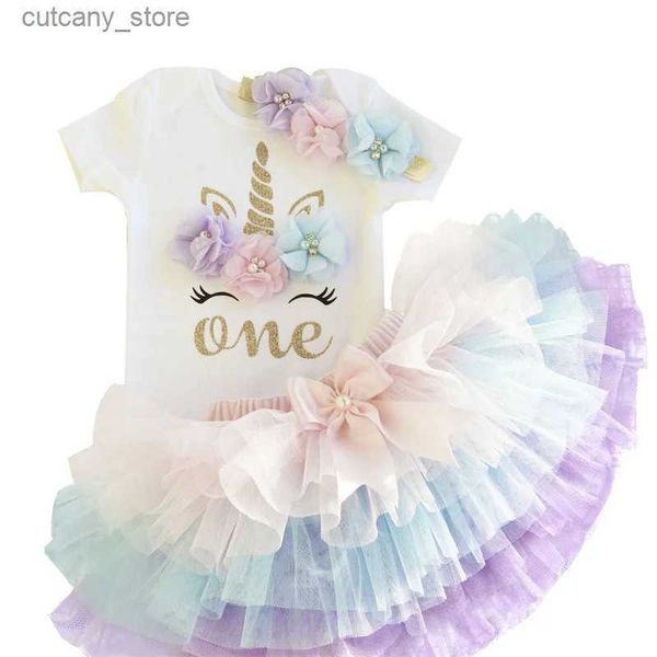 Mädchenkleider Blume Mädchen Erst Geburtstagskleid Geschenk Tutu Baby Kind taufe Kuchenkleider für Party Kinder 1 Jahr Baby Mädchen Geburtstagskleid L240402