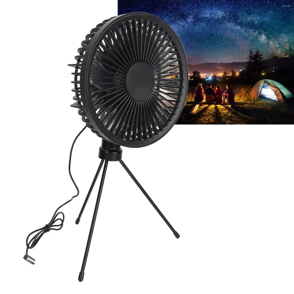 Dekoratif Figürinler 10W Solar Camping Fan Tripod Katlanır Taşınabilir Su Geçirmez IP67