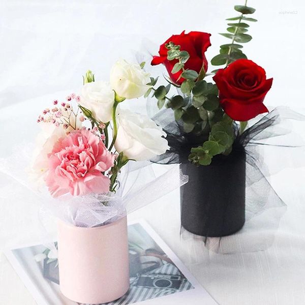 Подарочная упаковка 1pc Presents Box Bouquet Mini Paper Packing Case Lid Hug Buckte Vase Замена флориста для хранения ручных цветов