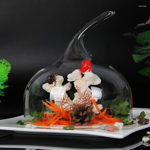 Schalen kreative transparente geräucherte Glasabdeckung Molekulare Küche Smye Dome