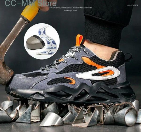 Scarpe casual stivali da lavoro maschile in acciaio di sicurezza anti-puttaria Man per costruzione indistruttibile sneaker leggero sport sport sport