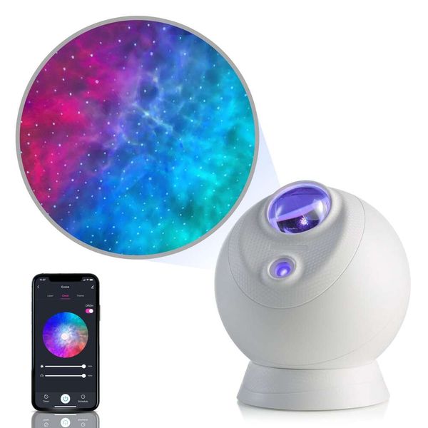 Blisslights Sky Lite Evoe - Projector de Galaxia de Estrela, LED LIGUNDA NEBULA, APLICAÇÃO DE WIFI PARA MEDITA